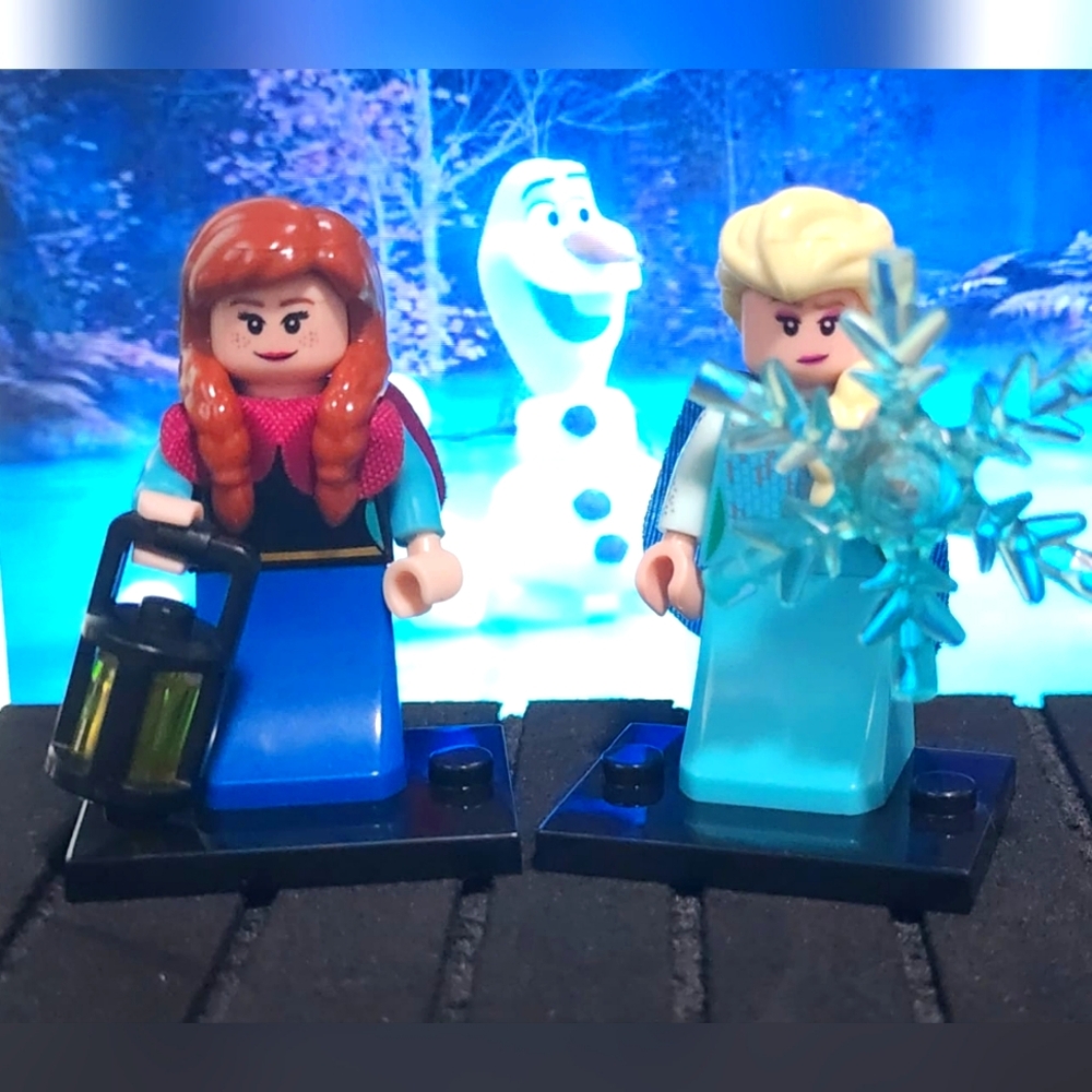 Custom Lego Elsa & Anna Disney Minifigures Series 2  - Lot of 2 - Frozen